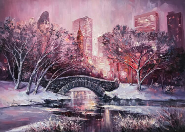 Pintura intitulada ""New York Central p…" por Artem Grunyka, Obras de arte originais, Óleo