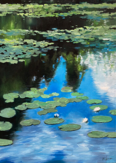 Картина под названием ""Water-Lilies "orig…" - Artem Grunyka, Подлинное произведение искусства, Масло