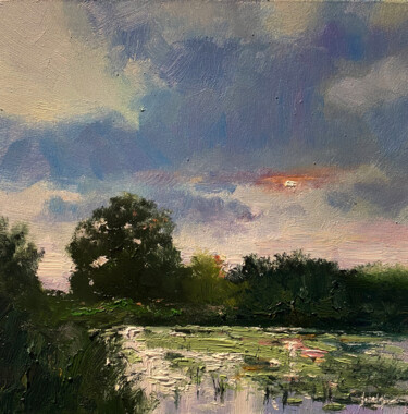 Malerei mit dem Titel "Pond" von Artem Grunyka, Original-Kunstwerk, Öl