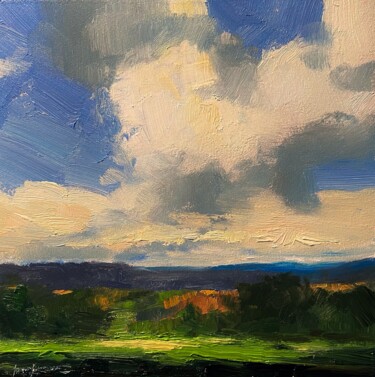 Painting titled "“Windy Clouds "" by Artem Grunyka, Original Artwork, Oil
