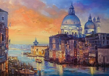 Peinture intitulée ""Venice”" par Artem Grunyka, Œuvre d'art originale, Huile Monté sur Châssis en bois