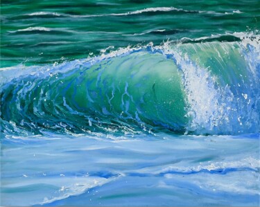 Картина под названием "Wave seascape" - Artem Kolesnikov, Подлинное произведение искусства, Масло