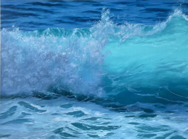 Malerei mit dem Titel "Surf seascape" von Artem Kolesnikov, Original-Kunstwerk, Öl
