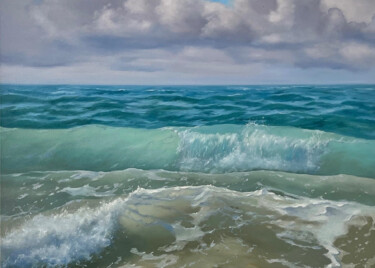 Painting titled "Shore 02" by Artem Kolesnikov, Original Artwork, Oil