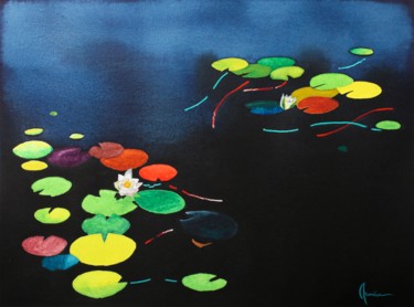 Peinture intitulée "Lotus 2" par Artem Pavlyukov, Œuvre d'art originale, Aquarelle