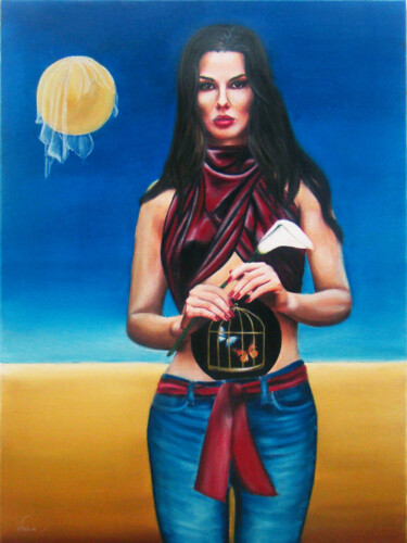 Картина под названием "Wybór" - Artem Tuliuk, Подлинное произведение искусства, Масло Установлен на Деревянная рама для носи…