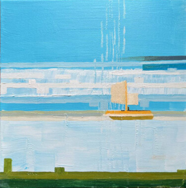 Schilderij getiteld "Quiet coast" door Artem Danevych, Origineel Kunstwerk, Olie