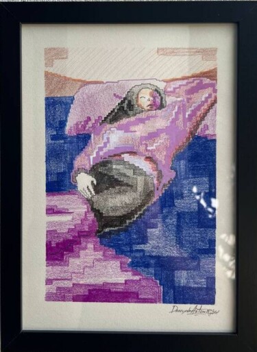 Peinture intitulée "AlexandraDream" par Artem Danevych, Œuvre d'art originale, Crayon