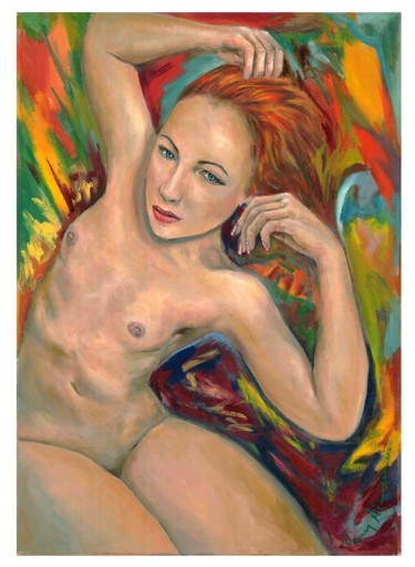 Digitale Kunst mit dem Titel "Nu féminin, photoli…" von Nancy Almazán, Original-Kunstwerk, Digitale Malerei