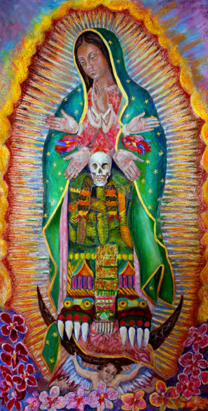 Painting titled "Guatlicue" by Nancy Almazán, Original Artwork, Other