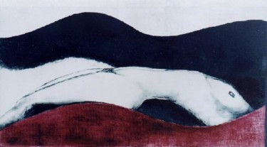 Painting titled "Sobre las olas" by Nancy Almazán, Original Artwork