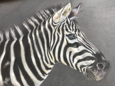 Dessin intitulée "Zebra" par Artémis, Œuvre d'art originale, Pastel