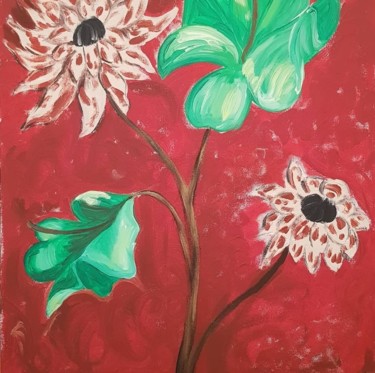 Painting titled "fleursRouges.jpg" by Art Misia, Original Artwork, Acrylic
