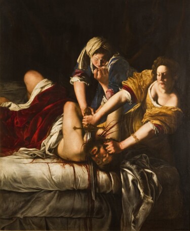 Peinture intitulée "Judith Beheading Ho…" par Artemisia Gentileschi, Œuvre d'art originale, Huile