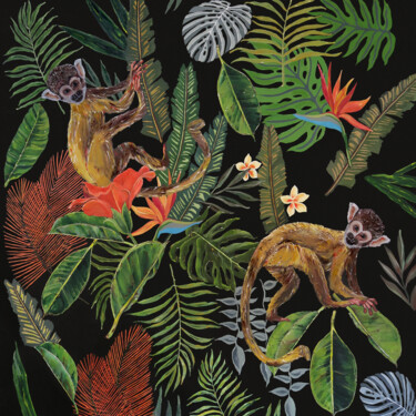 Pintura intitulada "Jungle - Tropical -…" por Artemisia, Obras de arte originais, Acrílico