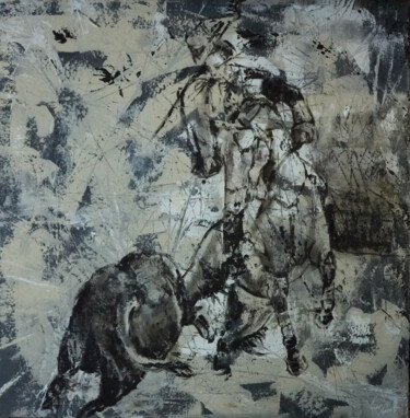 Horseman T012 Peinture intitulée "Horseman T012" par Artem Usá, Œuvre d'art originale, Acrylique