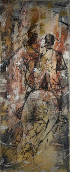 Malarstwo zatytułowany „Tauromachy. Series…” autorstwa Artem Usá, Oryginalna praca, Akryl Zamontowany na Drewniana rama noszy