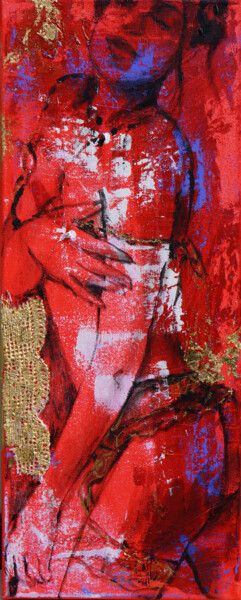 Ζωγραφική με τίτλο "Nude girl #N071" από Artem Usá, Αυθεντικά έργα τέχνης, Ακρυλικό