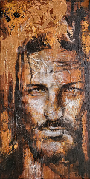 Painting titled "Serie Religion. Chr…" by Artem Usá, Original Artwork, Acrylic Mounted on Wood Stretcher frame