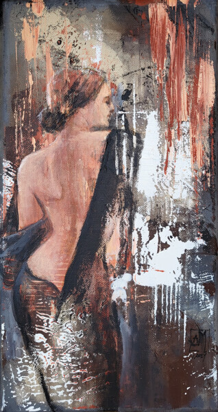 Painting titled "Serie Nudity. #Morn…" by Artem Usá, Original Artwork, Acrylic Mounted on Wood Stretcher frame