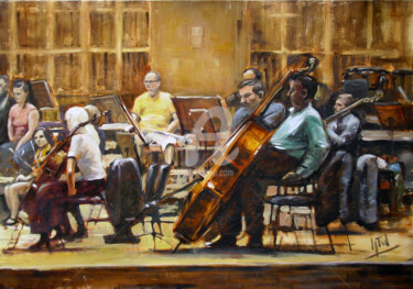 Painting titled "Symphonic Orchestra…" by Jaroslaw Glod, Original Artwork, Oil