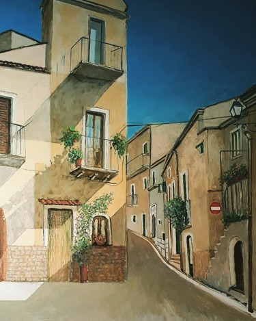 Painting titled "via cavour" by Luigi Torre, Original Artwork, Acrylic