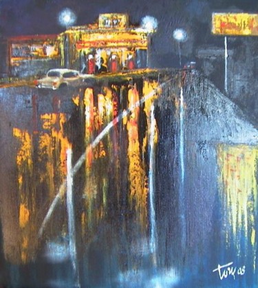 Pintura titulada "Strada di pioggia" por Luigi Torre, Obra de arte original
