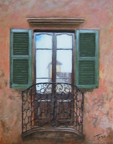 Painting titled "Balcone 1" by Luigi Torre, Original Artwork