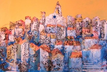 Pittura intitolato "Le case di Max e Ne…" da Luigi Torre, Opera d'arte originale, Olio