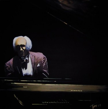 Painting titled "Il pianista" by Luigi Torre, Original Artwork, Oil
