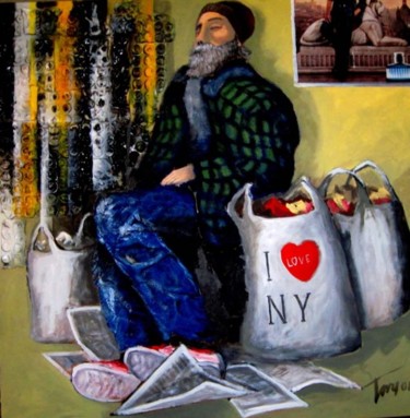Pittura intitolato "I love NY" da Luigi Torre, Opera d'arte originale, Olio