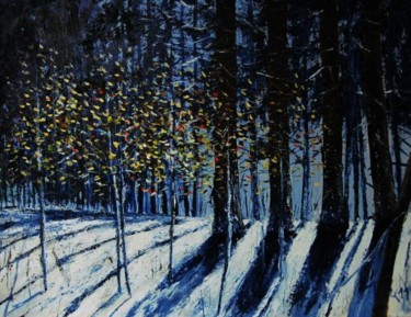 Painting titled "Quattro alberi" by Luigi Torre, Original Artwork, Oil
