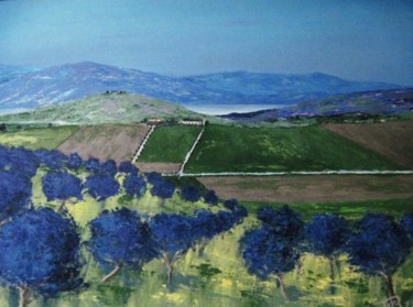 Painting titled "Paesaggio" by Luigi Torre, Original Artwork, Oil