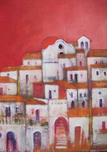 Painting titled "paese" by Luigi Torre, Original Artwork