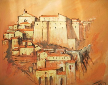 Schilderij getiteld "Monastero" door Luigi Torre, Origineel Kunstwerk, Olie