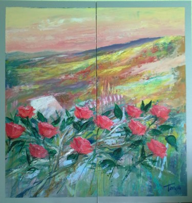 Painting titled "Rose" by Luigi Torre, Original Artwork