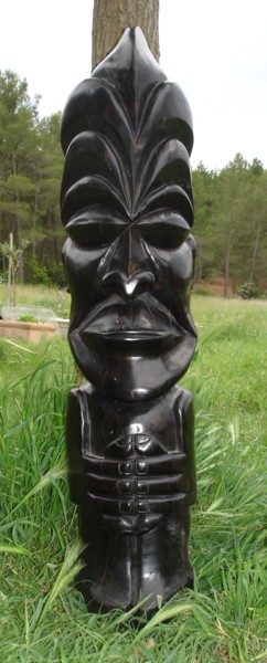 Sculpture intitulée "Tiki ma’o" par Artéo.Gm, Œuvre d'art originale, Bois