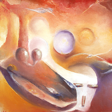 Painting titled "ETRANGE" by Ma, Original Artwork, Oil