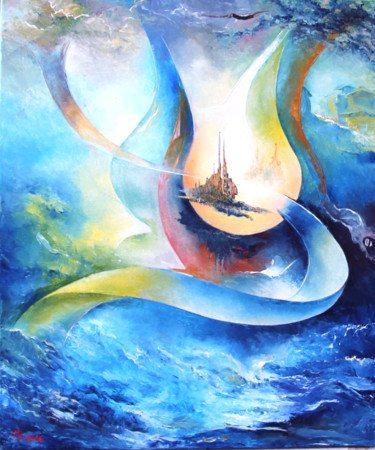 Painting titled "VOYAGE EN SUBCONSCI…" by Ma, Original Artwork, Oil