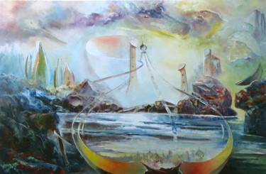 Painting titled "ECHEANCE" by Ma, Original Artwork, Oil