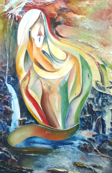 Malerei mit dem Titel "A CRAN" von Ma, Original-Kunstwerk, Öl