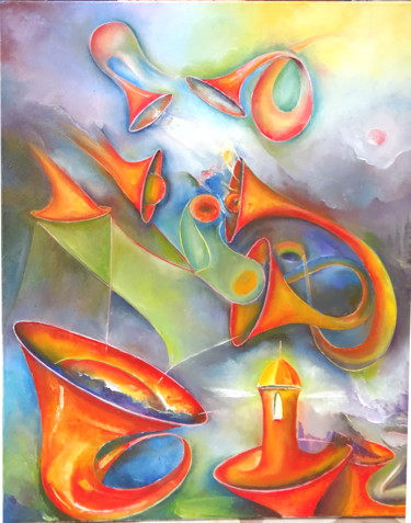 Painting titled "SYMPHONIE  EN DOLBY…" by Ma, Original Artwork, Oil