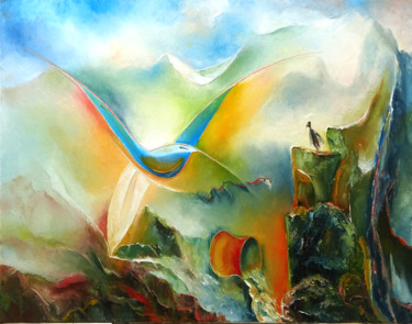 Malerei mit dem Titel "OISEAU DU PARADIS" von Ma, Original-Kunstwerk, Öl