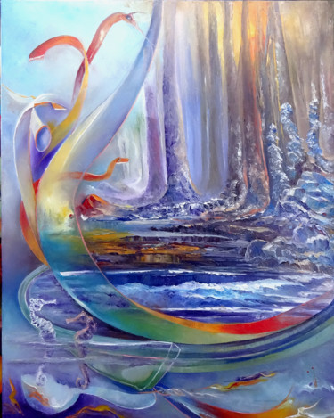 Painting titled "LIQUEFACTION  N°1" by Ma, Original Artwork, Oil