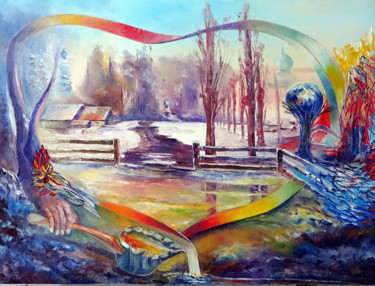 Malerei mit dem Titel "JOUR DE PRINTEMPS…" von Ma, Original-Kunstwerk, Öl