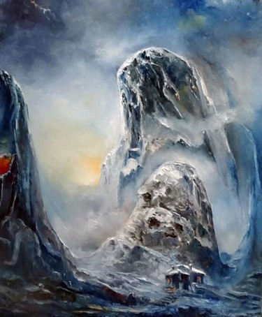 Painting titled "LE  RETOUR" by Ma, Original Artwork, Oil