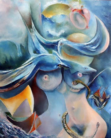 Malerei mit dem Titel "OUVERTURE AU VOYAGE" von Ma, Original-Kunstwerk, Öl