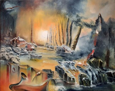 Painting titled "CHAUD ET FROID" by Ma, Original Artwork, Oil