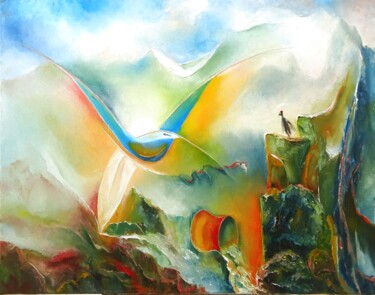 Malerei mit dem Titel "L'OISEAU DU PARADIS" von Ma, Original-Kunstwerk, Öl