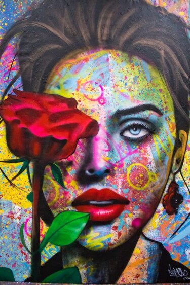 Painting titled "Nomen - Girl with a…" by Artepic Collection, Original Artwork, Spray paint